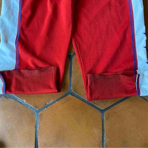 Vintage Y2K Team Nike 77 Philadelphia 76ers Sz 2XL Red Embroidered Warm Up Pants - Picture 9 of 9
